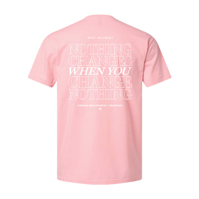 Nothing Changes Athletic Tee in Pink — back view by VNDK8