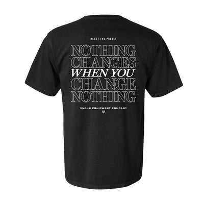 Nothing Changes Relaxed Tee in Black — back view by VNDK8