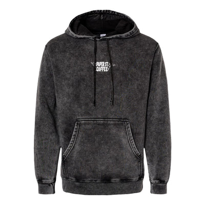 Paper Street Coffee Gasoline Hoodie in Mineral White — front view by VNDK8