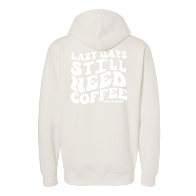 Paper Street Coffee Lazy Days Hoodie in Bone — back view by VNDK8