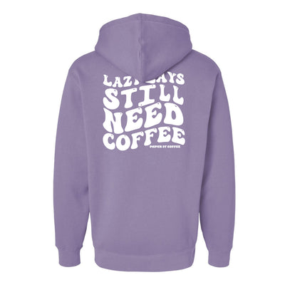 Paper Street Coffee Lazy Days Hoodie in Plum — back view by VNDK8