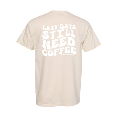Paper Street Coffee Lazy Days Tee in Ivory/White — back view by VNDK8