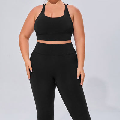 Women's Respond Sports Bra in Black — front detail view by VNDK8