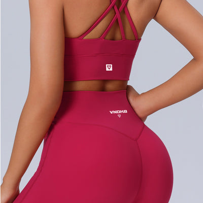 Women's Respond Leggings in Wildberry — rear view 2 by VNDK8