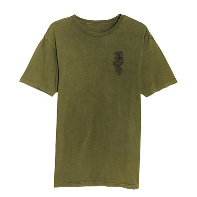 Trust Issues Tee in Vintage Olive — front view by VNDK8
