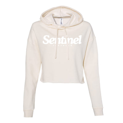 Sentinel Training Logo Crop Hoodie in Ivory — front view by VNDK8