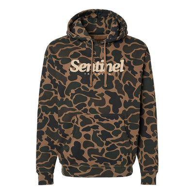 Sentinel Training Logo Hoodie in Duck Camo — front view by VNDK8