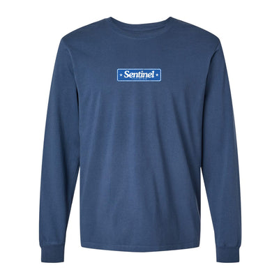Sentinel Training Methodology Long Sleeve Tee in Blue — front view by VNDK8