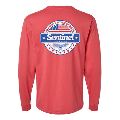 Sentinel Training Methodology Long Sleeve Tee in Red — back view by VNDK8