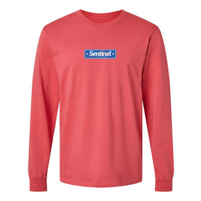Sentinel Training Methodology Long Sleeve Tee in Red — front view by VNDK8