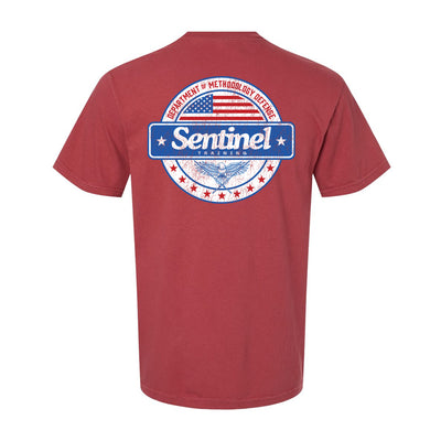Sentinel Training Methodology Relaxed Tee in Red — back view by VNDK8