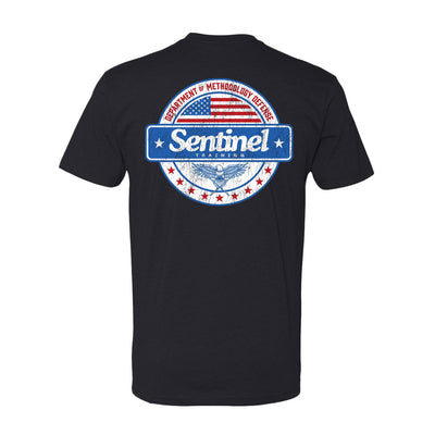 Sentinel Training Methodology Athletic Tee in Black — back view by VNDK8