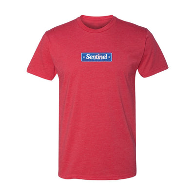 Sentinel Training Methodology Athletic Tee in Red — front view by VNDK8