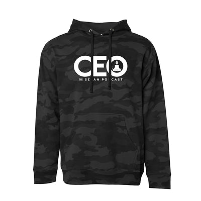 Sevan Podcast CEO Hoodie in Camo/White — front view by VNDK8