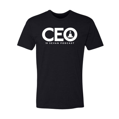 Sevan Podcast CEO Athletic Tee in Black/White — front view by VNDK8