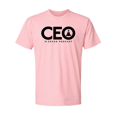 Sevan Podcast CEO Athletic Tee in Pink — front view by VNDK8