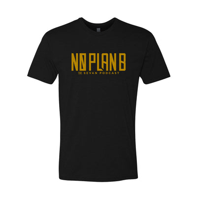Sevan Podcast No Plan B Tee in Black/Gold — front view by VNDK8