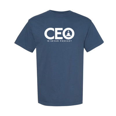 Sevan Podcast CEO Relaxed Tee in Midnight Blue — by VNDK8