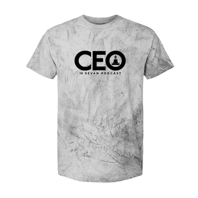 Sevan Podcast CEO Relaxed Tee in Distressed Gray — garment-dyed ring-spun cotton by VNDK8