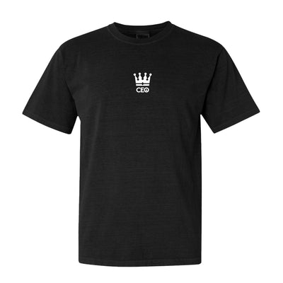 Sevan Podcast Heavy is the Head Tee in Black — front view by VNDK8