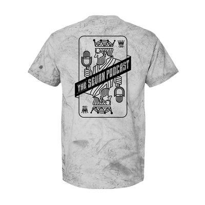Sevan Podcast Heavy is the Head Tee in Distressed Gray — back view by VNDK8