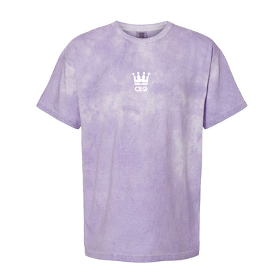 Sevan Podcast Heavy is the Head Tee in Distressed Purple — front view by VNDK8