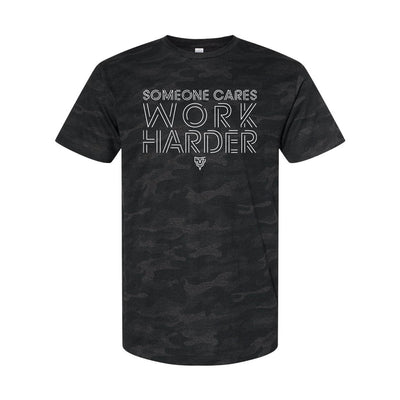 Someone Cares Tee in Athletic Black Camo — front view by VNDK8