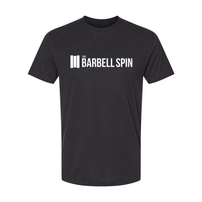 The Barbell Spin Logo Athletic Tee in Black — front view by VNDK8