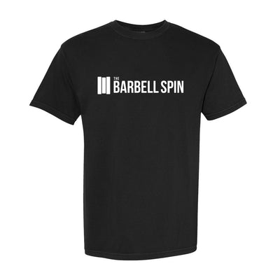 The Barbell Spin Logo Relaxed Tee in Black — front view by VNDK8