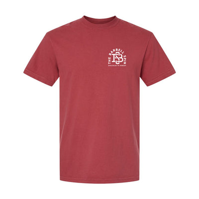 The Barbell Spin No Apologies Relaxed Tee in Red — front view by VNDK8