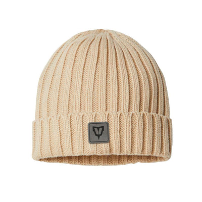 VNDK8 Cable Knit Beanie in Cream/Bone — 50/50 recycled polyester/acrylic by VNDK8