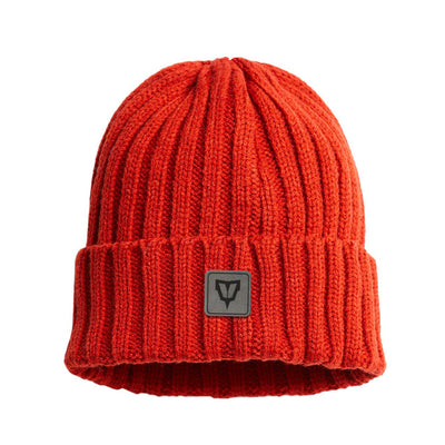 VNDK8 Cable Knit Beanie in Rust — 50/50 recycled polyester/acrylic by VNDK8