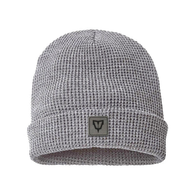 VNDK8 Waffle Beanie in Light Grey — 100% acrylic knit one-size-fits-most by VNDK8