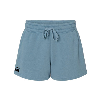 Women's Rest Day Fleece Shorts in Mist Blue — soft burnout fleece shorts by VNDK8