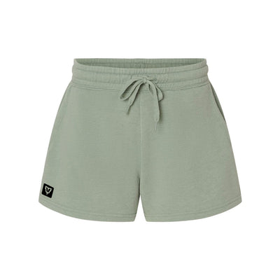 Women's Rest Day Fleece Shorts in Sage — 55/45 cotton/polyester burnout fleece by VNDK8